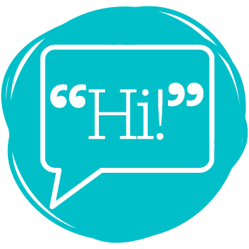Speech bubble with the word Hi! 