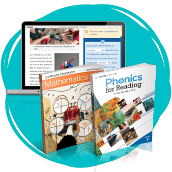 i-Ready Learning textbooks and digital content. 