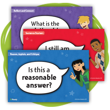 Three Ready Classroom Mathematics Discourse Cards. 