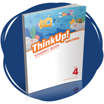 ThinkUp! Texas Writing Grade 4 book cover. 