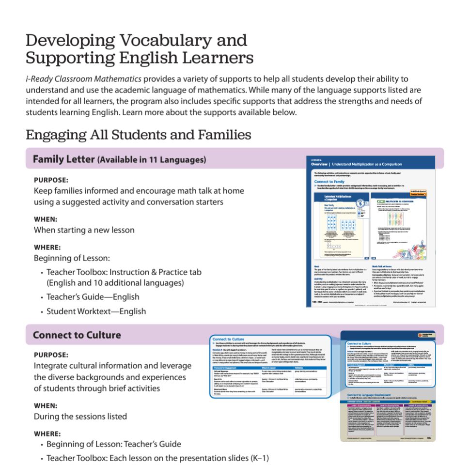 Supports for English Learners document.