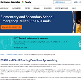 A screenshot of the ESSER website.
