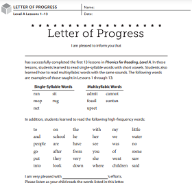 Letter of Progress.