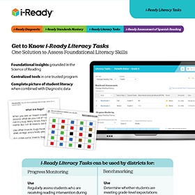 i-Ready Literacy Tasks flyer.