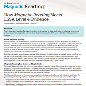 Magnetic Reading ESSA Level 4 Research flyer.