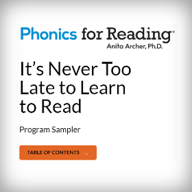 Phonics for Reading program sampler.