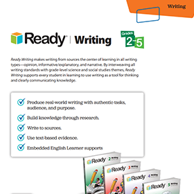 Ready Writing overview flyer.