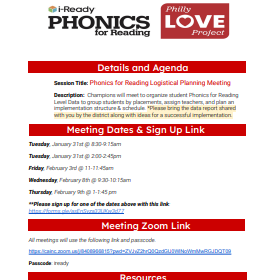 Philly Love Project Sign Up Options.