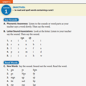 Phonics for Reading Sample Lesson Page.