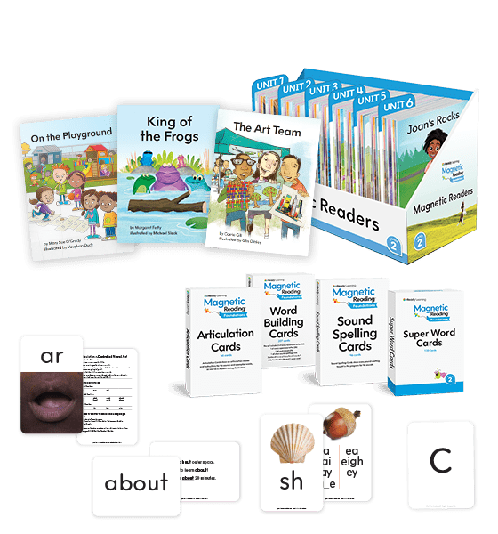 Magnetic Reading Foundations Grade 2 decodable library components.